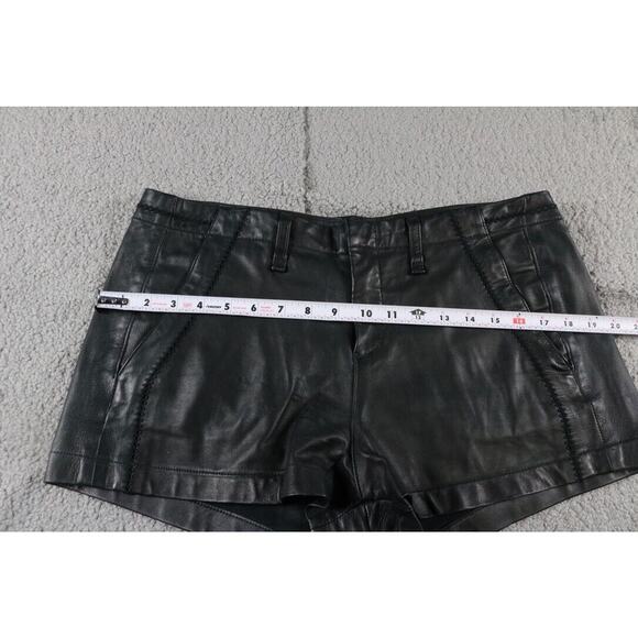 Rag & Bone Leather Shorts Womens 28 Black Lamb Leather Stitching Pockets USA - Picture 9 of 10